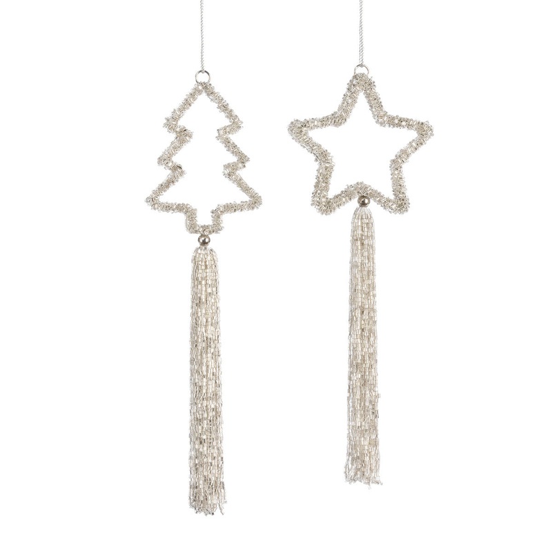 GLASS BEADED TASSEL ORNAMENT