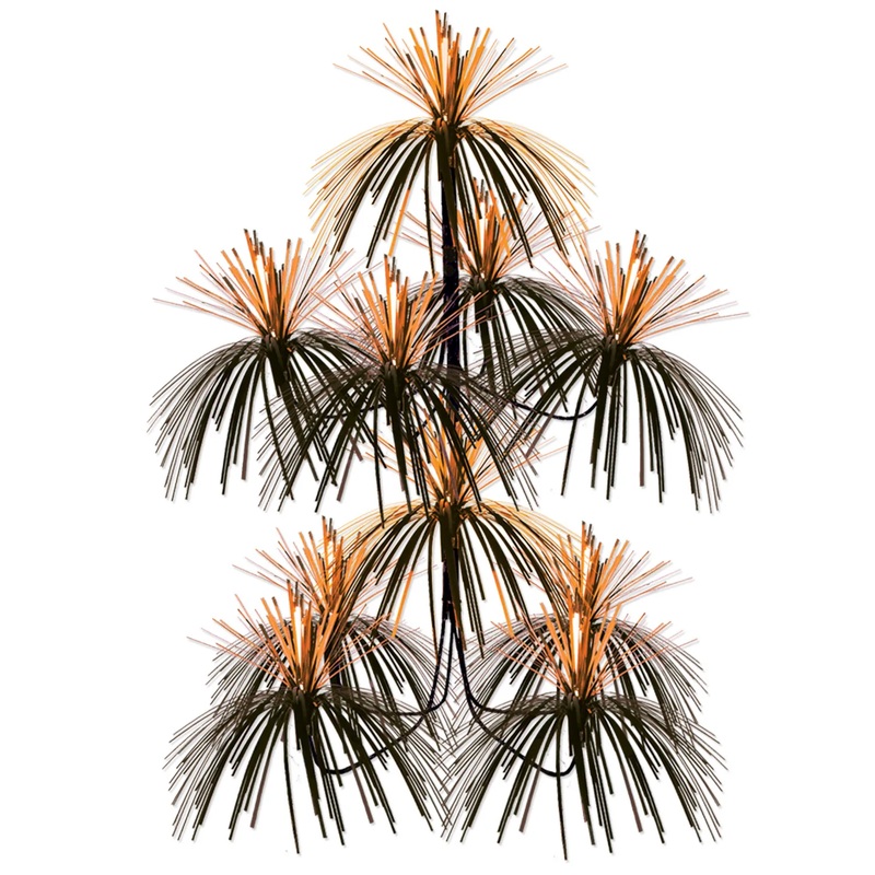 HALLOWEEN ORANGE & BLACK FIREWORK CHANDELIER