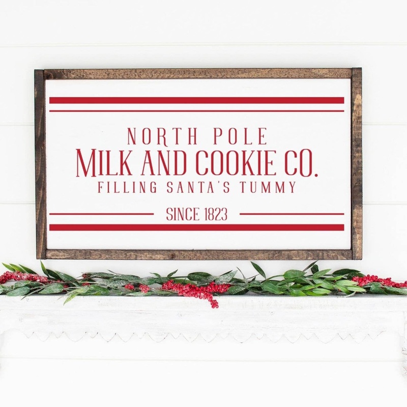 NORTH POLE MILK AND COOKIES SIGN