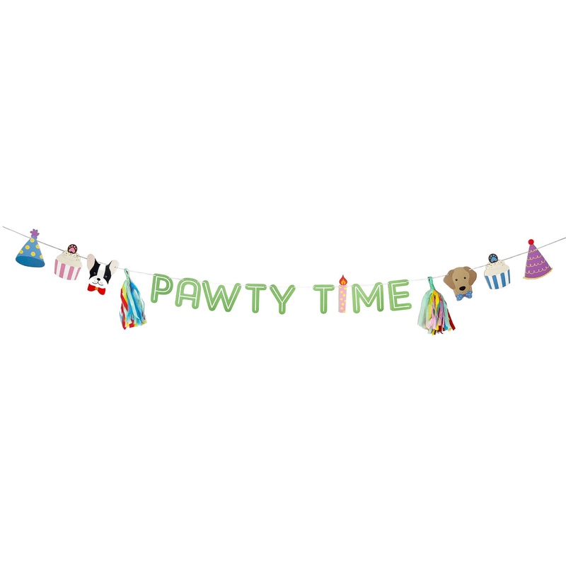 PAWTY TIME DOG THEMED BANNER