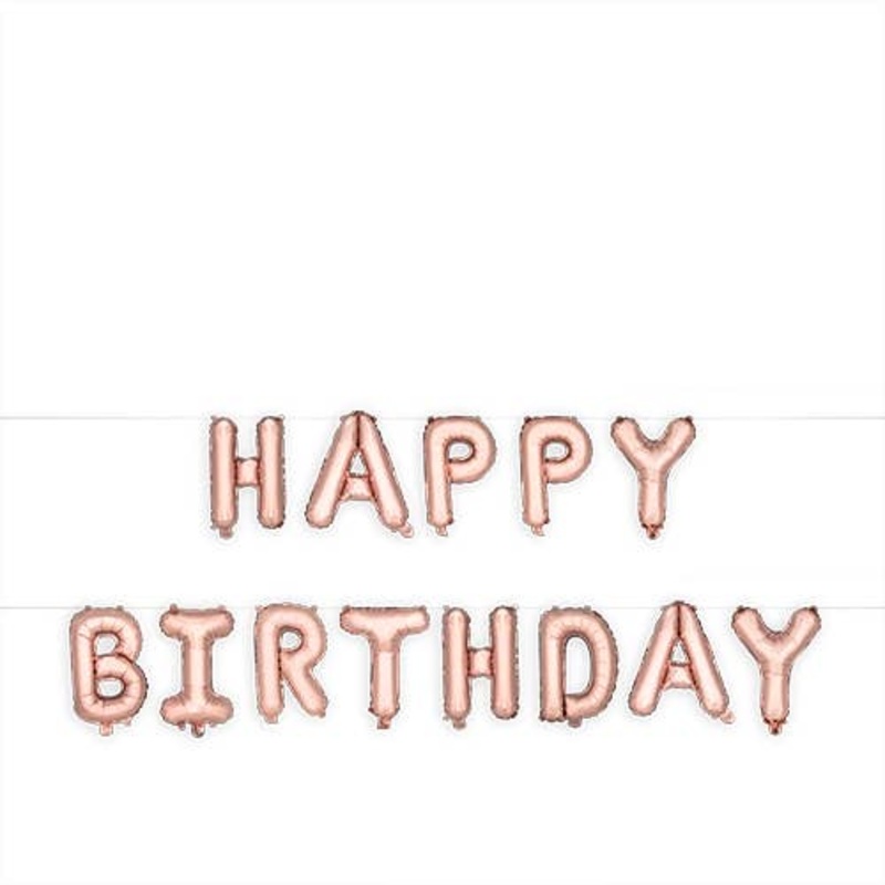 ROSE GOLD HAPPY BIRTHDAY BALLOON BANNER