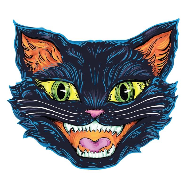 VINTAGE HALLOWEEN BLACK CAT PLACEMATS