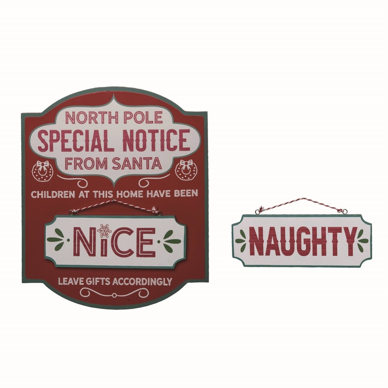 WOOD NAUGHTY OR NICE SIGN