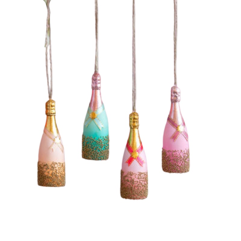 CHAMPAGNE BOTTLE ORNAMENT BY GLITTERVILLE
