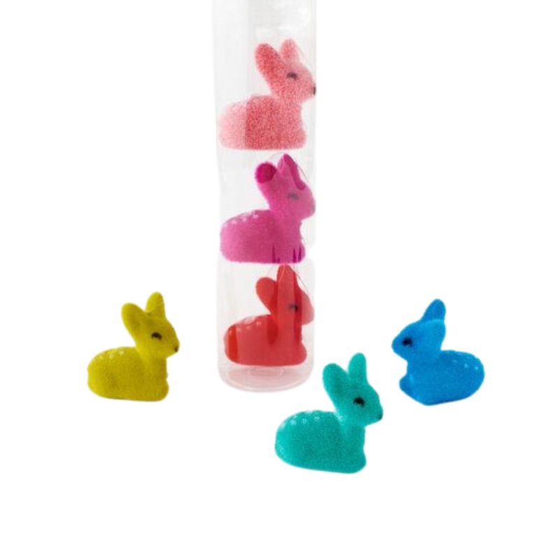 COLORFUL FLOCKED FAWN ORNAMENT