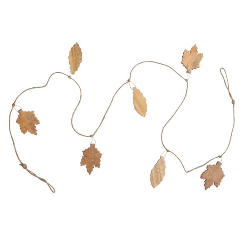 JUTE AND MANGO WOOD LEAF GARLAND