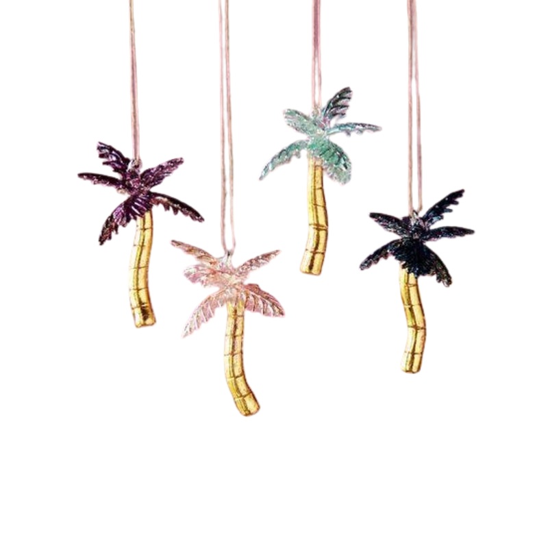 PALM TREE GLASS CHRISTMAS ORNAMENT BY GLITTERVILLE