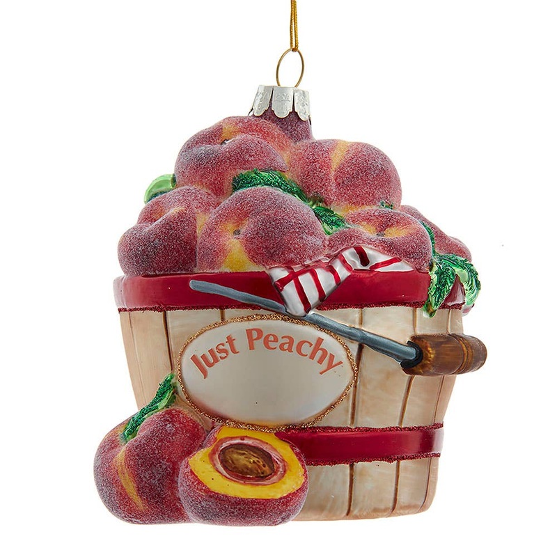 PEACHES IN A BASKET CHRISTMAS ORNAMENT