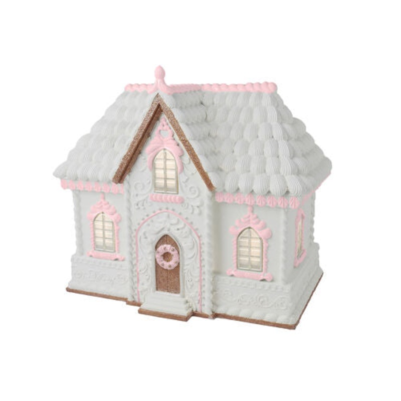 WHITE GINGERBREAD HOUSE