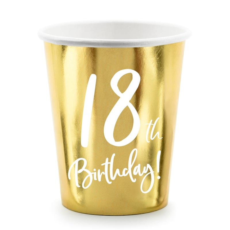 18TH BIRTHDAY GOLD FOIL CUPS