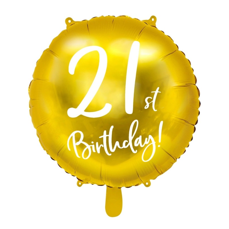 21ST BIRTHDAY GOLD FOIL BALLOON
