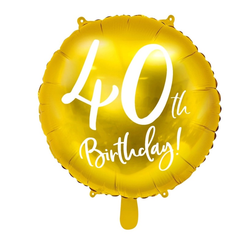 40TH BIRTHDAY GOLD FOIL BALLOON