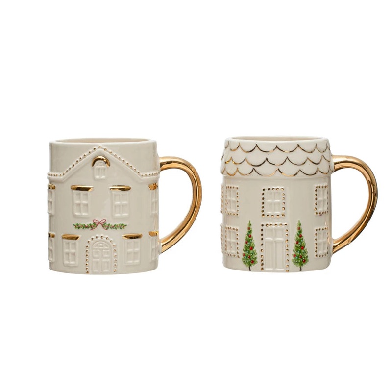 HAND PAINTED HOLIDAY HOUSE MUG
