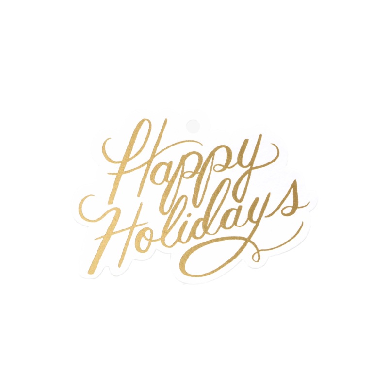 HAPPY HOLIDAYS DYE CUT GIFT TAGS BY RIFLE PAPER CO.