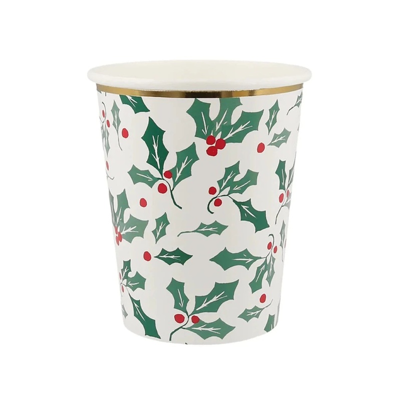 HOLLY PATTERN CUPS