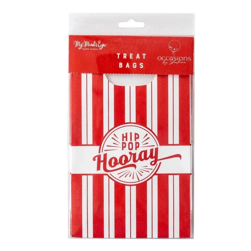 RED & WHITE STRIPED POPCORN BAGS