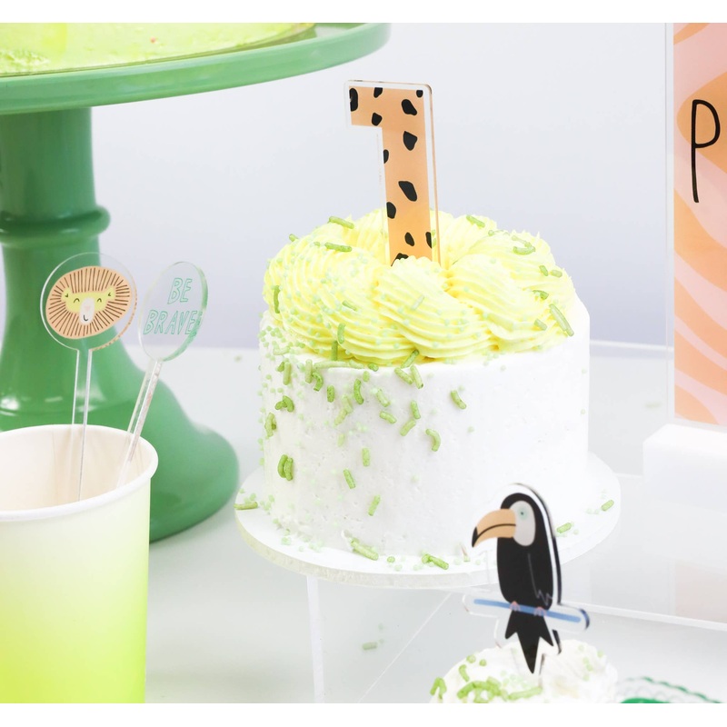 WILD ONE ACRYLIC NUMBER CAKE TOPPER SET