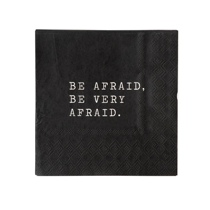 BE AFRAID PAPER COCKTAIL NAPKINS