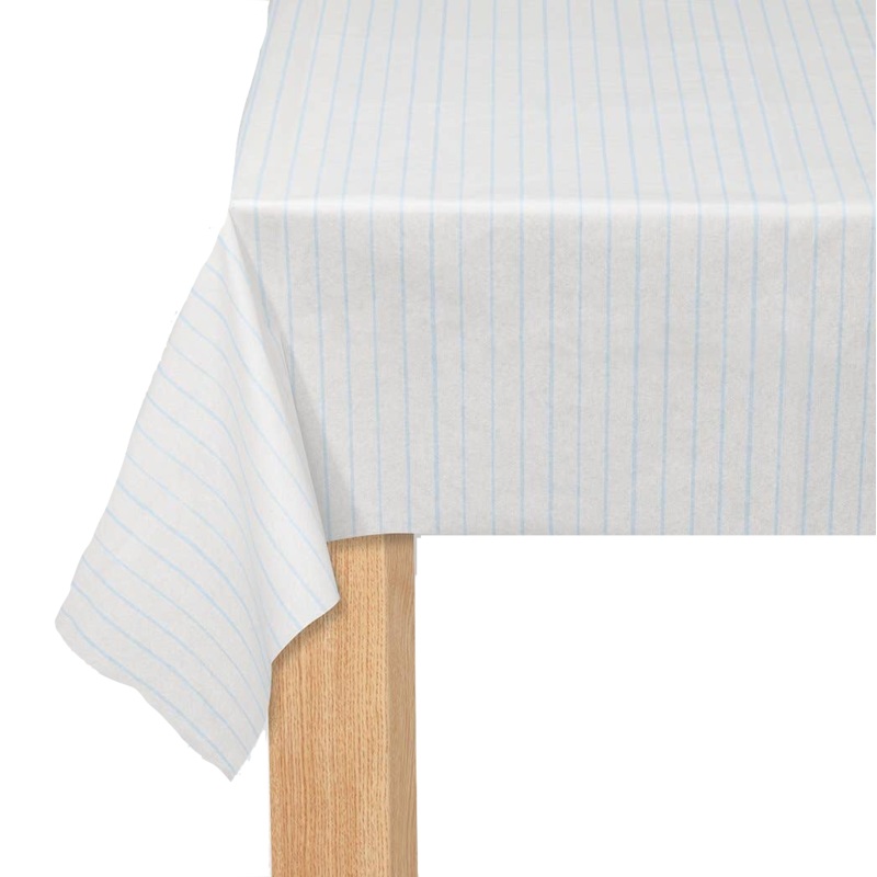 BLUE PINSTRIPE PAPER TABLECLOTH