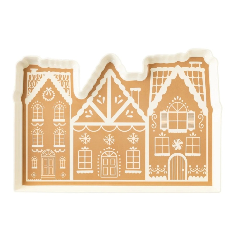 GINGERBREAD HOUSE SHAPED MELAMINE TRAY