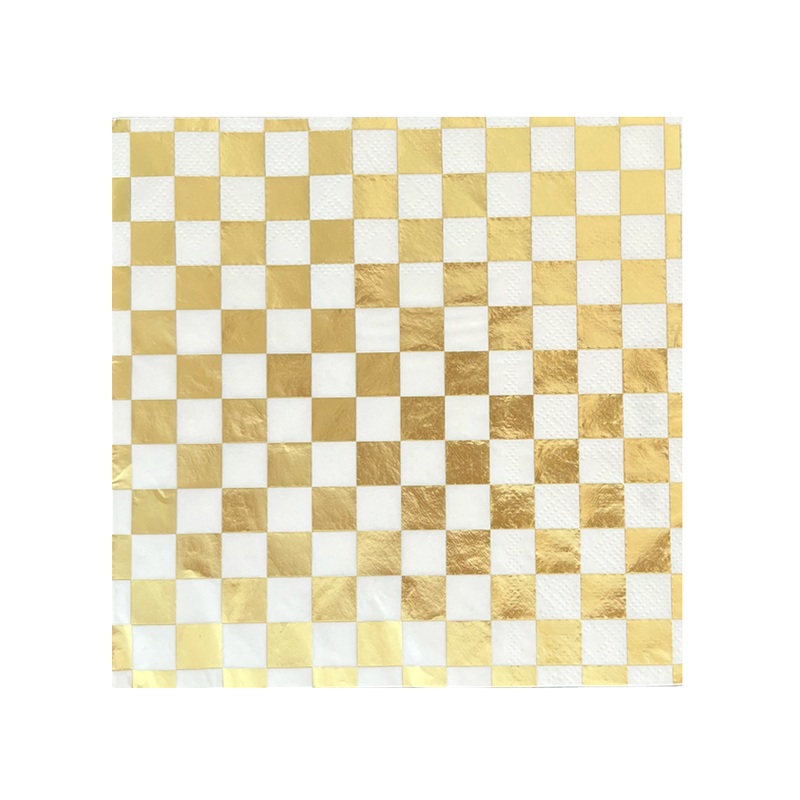 GOLD CHECKER NAPKINS