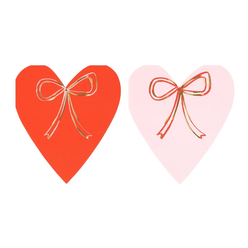 HEART WITH BOW NAPKINS