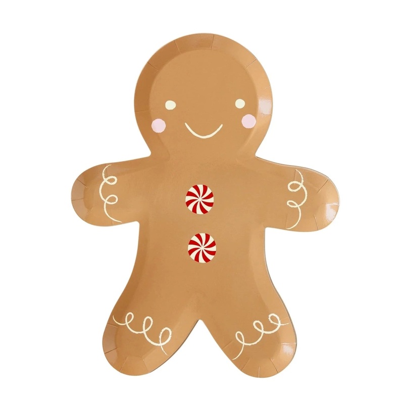 PEPPERMINT GINGERBREAD MAN SHAPED PLATES