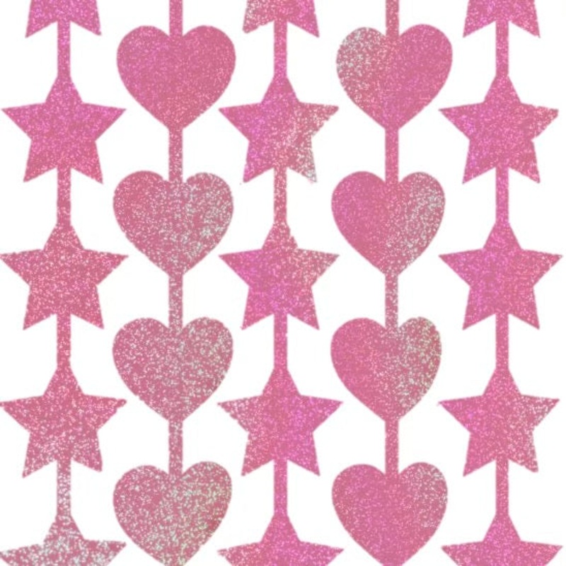 PINK HEART & STAR CURTAINS
