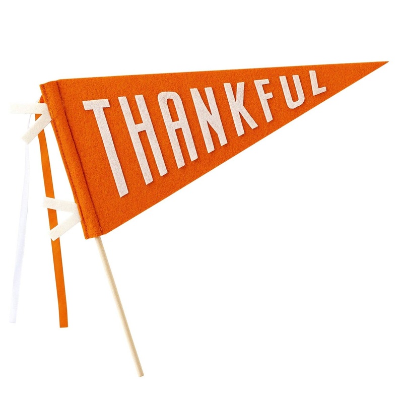 THANKFUL FELT PENNANT FLAG
