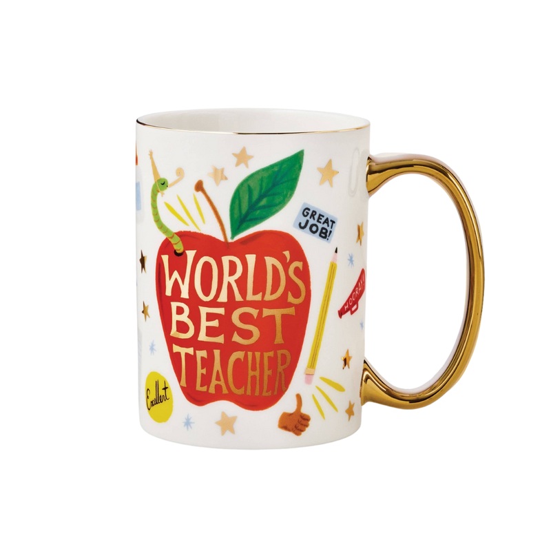 WORLDS BEST TEACHER PORCELAIN MUG