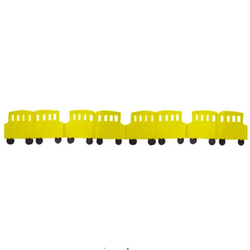 YELLOW SCHOOL BUS TISSUE PAPER GARLAND