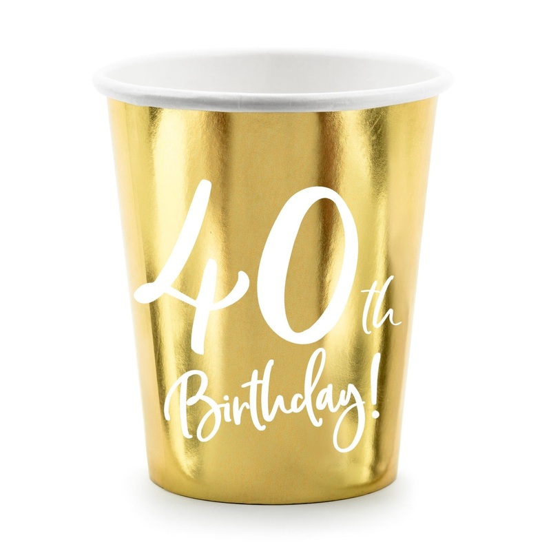 40TH BIRTHDAY GOLD FOIL CUPS
