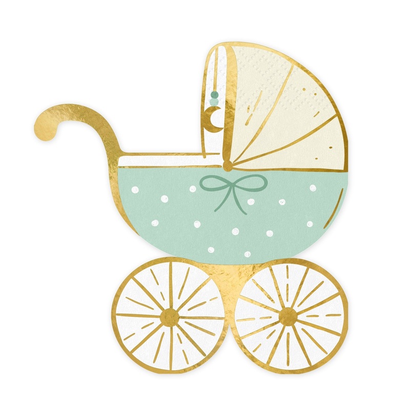 BLUE BABY STROLLER NAPKINS