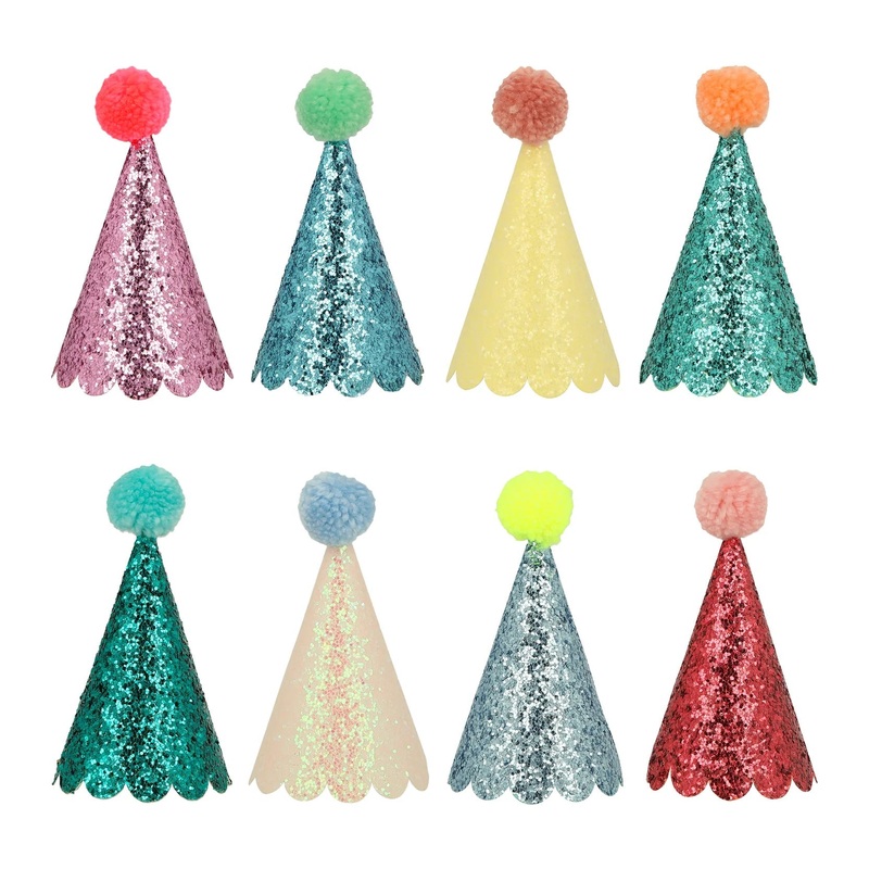 GLITTER MINI PARTY HATS