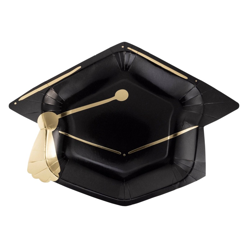 GRADUATION CAP SHAPED PAPER PLATES