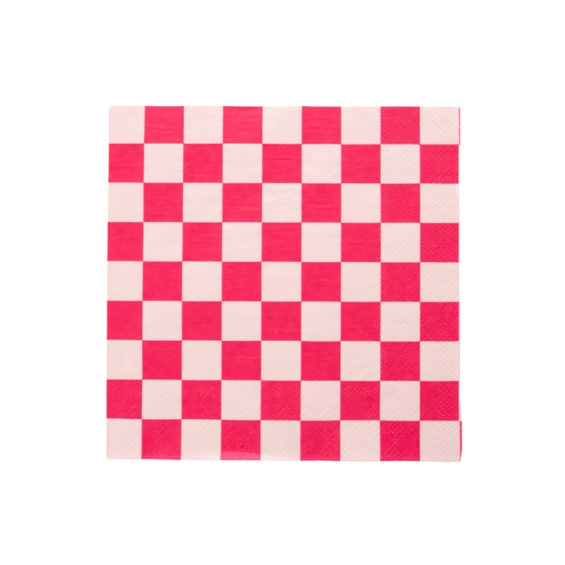 HAUTE PINK SIGNATURE CHECKER LARGE NAPKINS