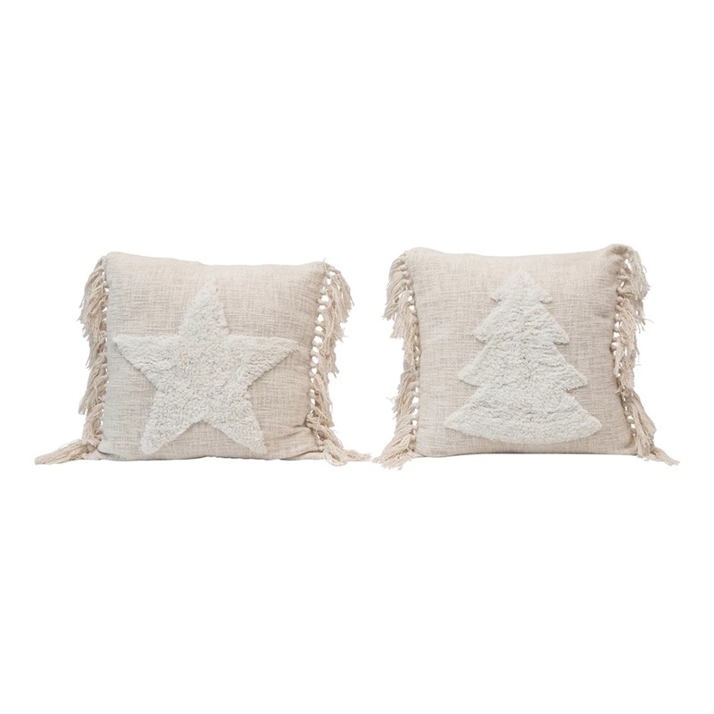 HOLIDAY PILLOW WITH TASSELS