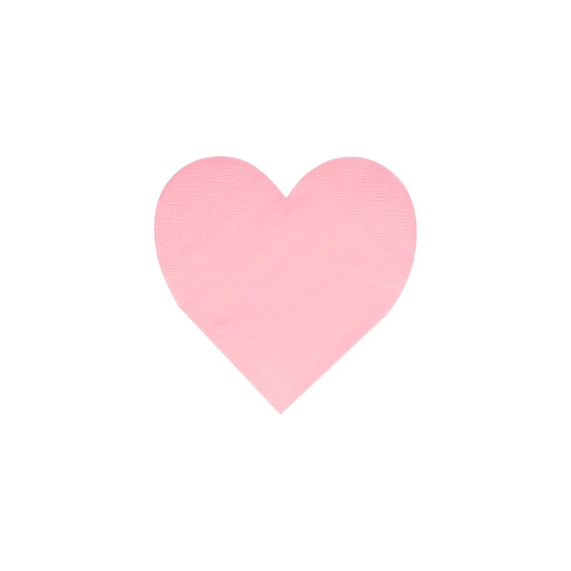 LARGE PINK HEART NAPKINS