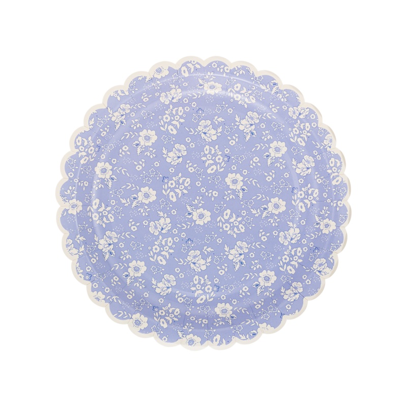 LAVENDER DAINTY FLORAL SCALLOPED PLATES