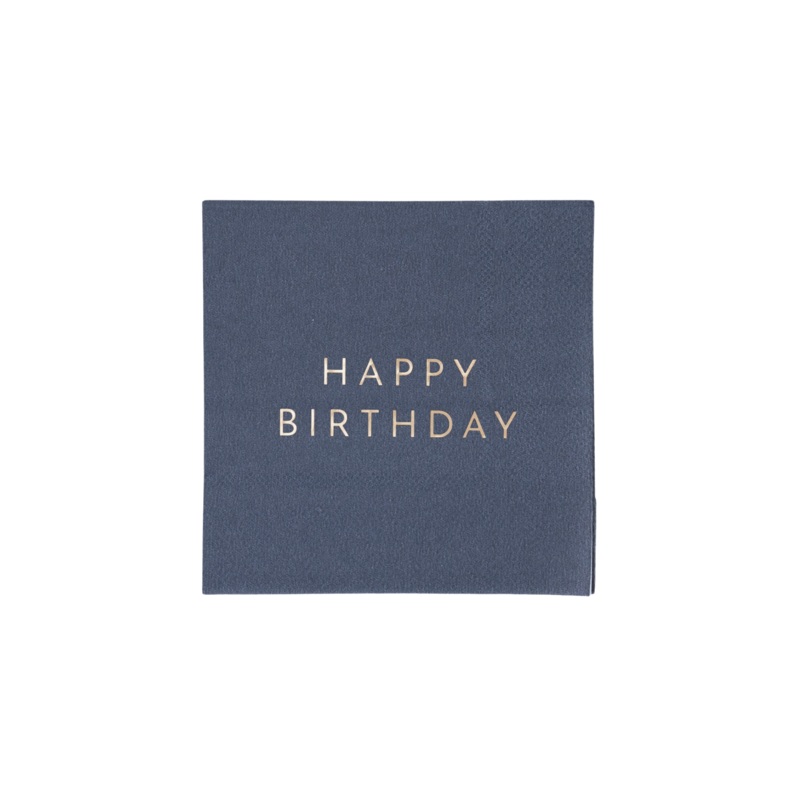 MIDNIGHT BLUE SIGNATURE HAPPY BIRTHDAY COCKTAIL NAPKINS