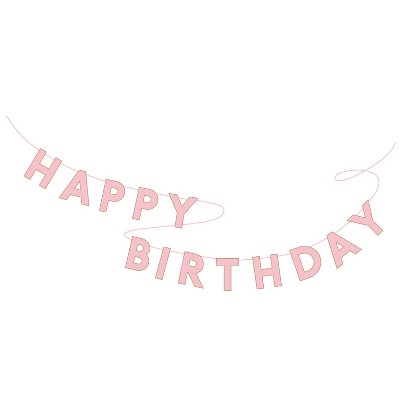 PETAL PINK HAPPY BIRTHDAY BANNER