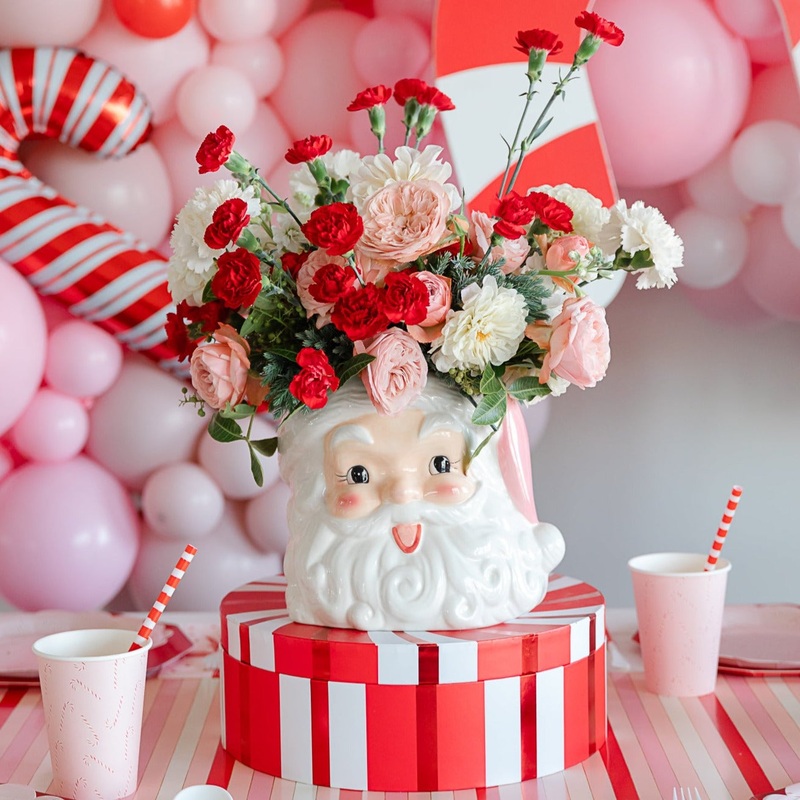 SANTA HEAD VASE CONTAINER