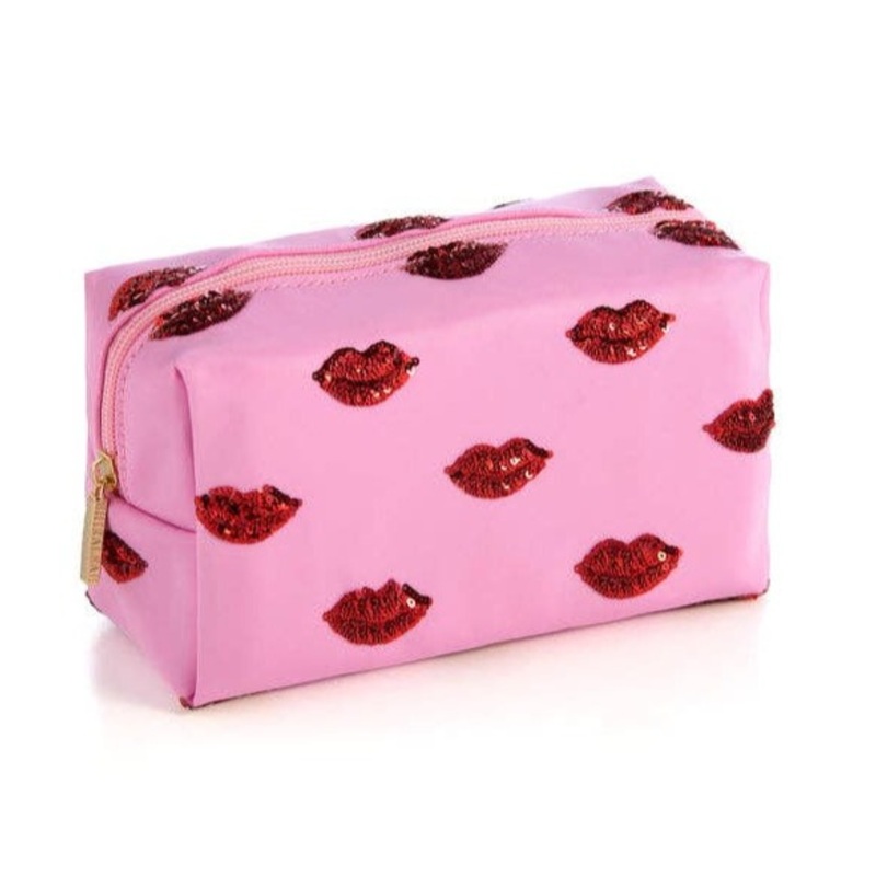 SEQUIN LIPS COSMETIC POUCH