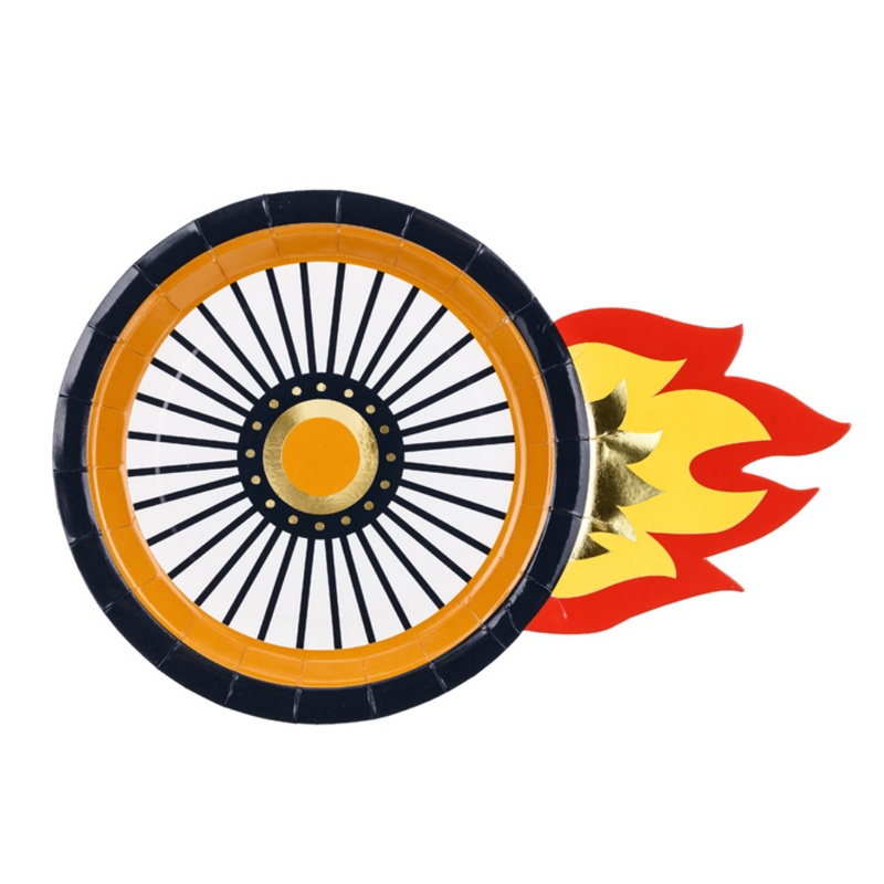 WHEEL WITH FLAMES SHAPED PLATES
