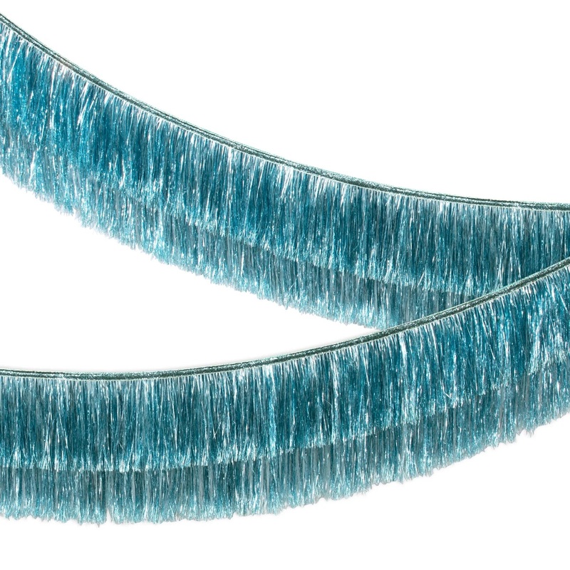BLUE TINSEL FRINGE GARLAND