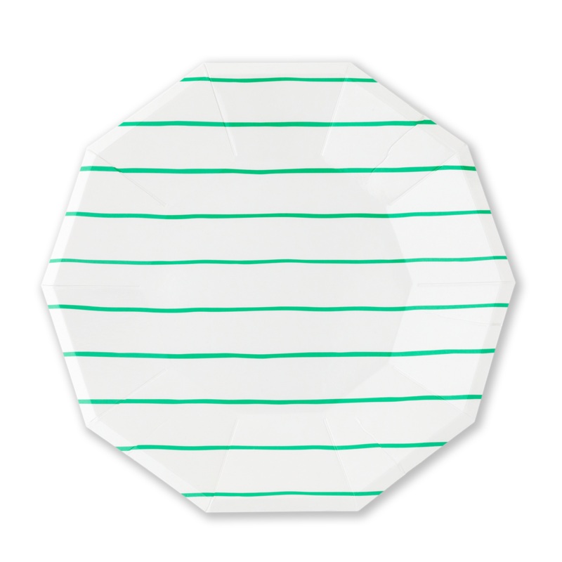 CLOVER GREEN FRENCHIE STRIPED PLATES