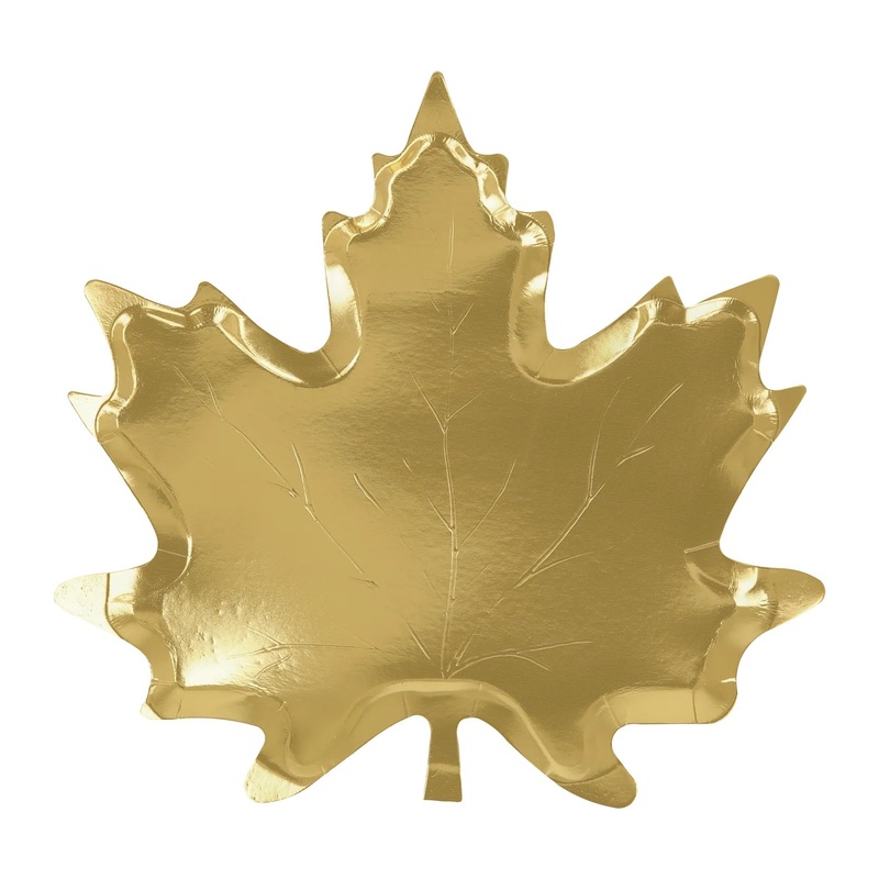 GOLD MAPLE LEAF PLATES