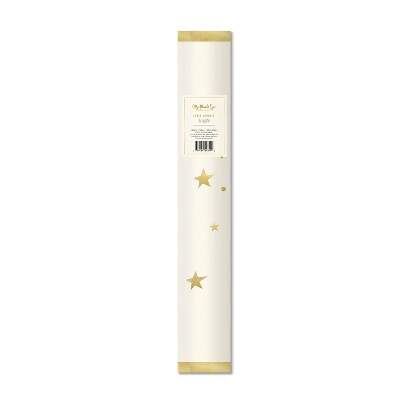 GOLD METALLIC STARS TABLE RUNNER