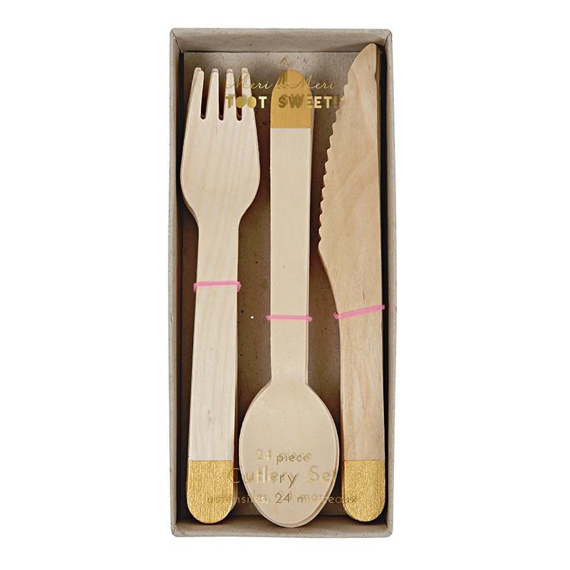 GOLD WOODEN CUTLERY