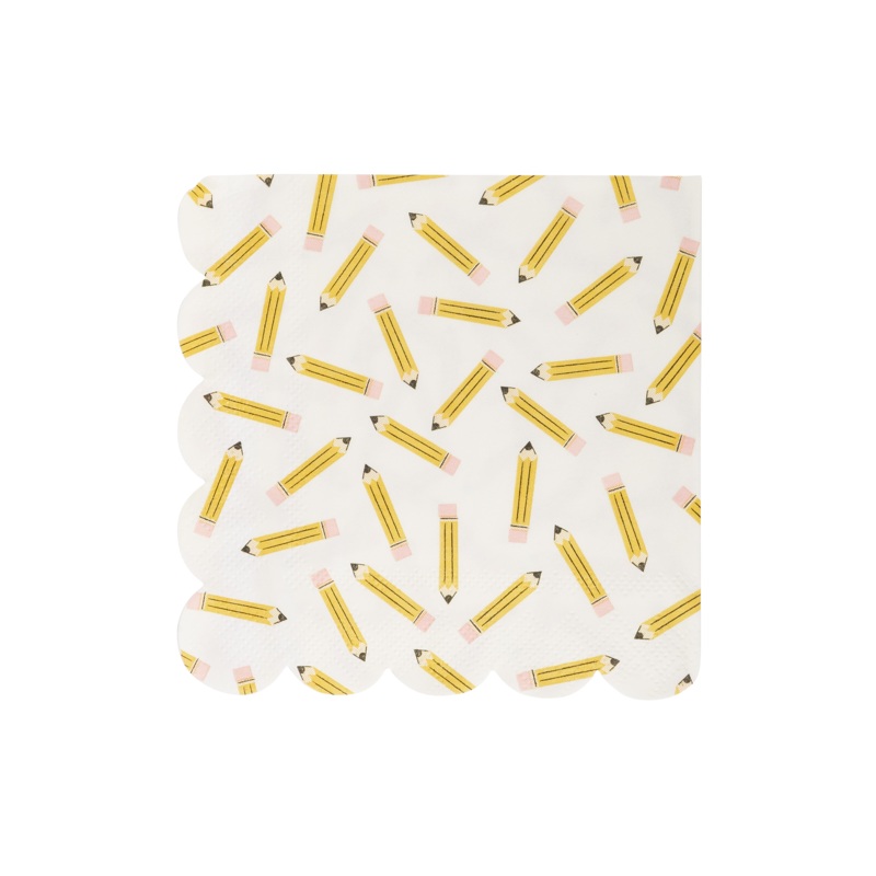 PENCIL PATTERN SCALLOP COCKTAIL NAPKINS